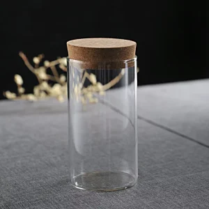 Glass Storage Jar with Cork Lid for Coffee Tea Sugar and Flour
