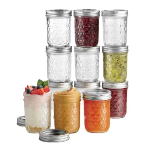 Glass Storage Jars and Cups with Lids and Straws for Salad Vegetables Jam and Juice