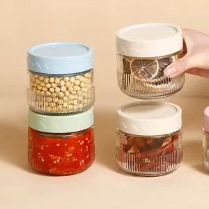 Glass Storage Jars with Lids for Food, Coffee, Tea, and Sugar, 250ml 500ml