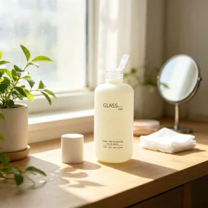 Glass Toner Bottle for Skincare and Facial Toner, Refillable
