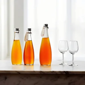 Glass Water Bottle 330ml 500ml Clear Frosted with Lid for Hotel Use Reusable