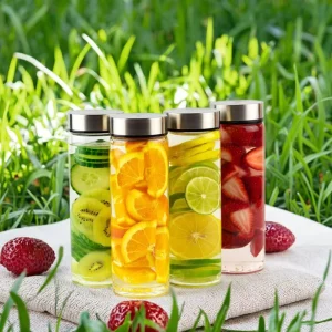 Glass Water Bottle 500ml 700ml 1000ml Leak-Proof BPA-Free Customizable for Coffee and Drinks