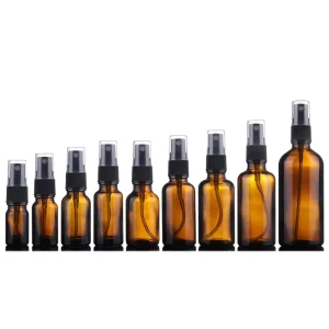 Glass Water Mist Spray Bottles Empty Clear Black Amber Blue 5ml 10ml 15ml 20ml 30ml 50ml 100ml