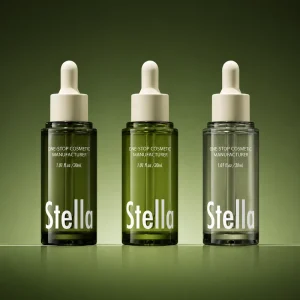 Glossy Green Glass Dropper Bottle 30ml for Botanical Serum