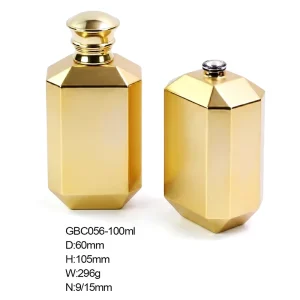 Gold Glass Perfume Bottle Luxury Men’s Fragrance Packaging Custom 100ml Thick Bottom Rectangular Empty Brown Spray Bottle