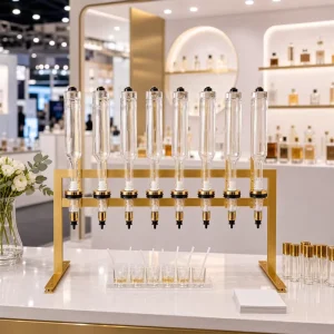 Gold Perfume Bar Dispenser 8 Bottles 375ml Capacity