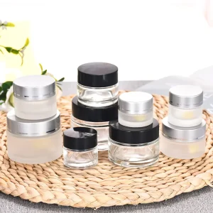 Gold Silver Clear Glass Cosmetic Jar 5g 10g 15g 50g for Lip Scrub and Lip Mask