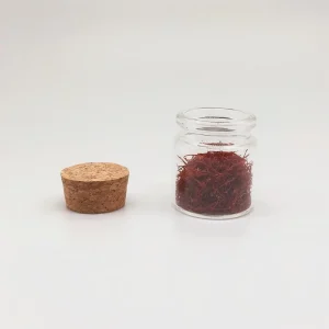 Good Quality Sealed Tea Glass Bottle Easy to Clean Drop Proof Transparent Cork Lid Saffron Bottle Packaging Glass Bottle