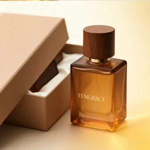 Good Quality Square 30ml 50ml Matte Perfume Bottle Spray Bottle Matte Glass Empty Brown Fragrance Bottle With Wooden Cap