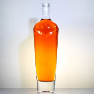 Gorgeous Design Custom Shape Thick Bottom Transparent Round Shape Glass Wine Bottle