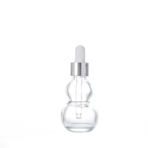 Gourd-Shaped Glass Bottle with Dropper for Essential Oil 10ml 15ml 20ml 30ml 50ml 100ml