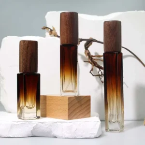 Gradient Amber Essential Oil and Perfume Spray Bottles, Square, 5ml 10ml, Refillable
