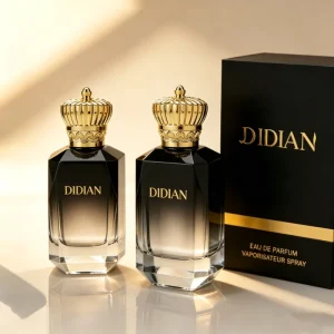 Gradient Black Empty Perfume Bottle with Box Packaging