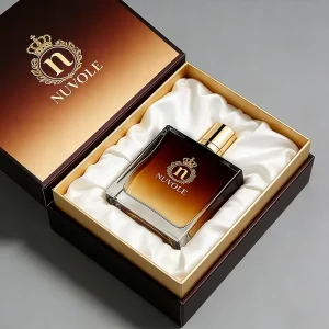 Gradient Brown Square Glass Perfume Bottle with Box and Paper Bag, 30ml, 50ml