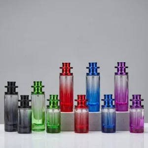 Gradient Color Glass Perfume Bottle Colorful Round Empty Fragrance Spray Bottle 20ml 30ml