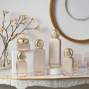 Gradient Orange Clear Frosted White Translucent Black Skin Care Glass Cosmetic Bottle and Jar Set