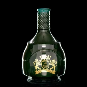 Green Coated 700ml Brandy Glass Bottle with Custom Logo