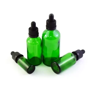 Green Glass Dropper Bottle