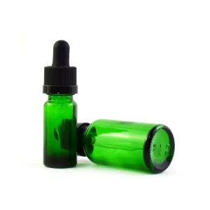 Green Glass Dropper Bottle for Various Liquid Uses