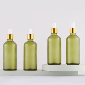 Green Glass Dropper Cosmetic Bottle for Essential Oil 100ml