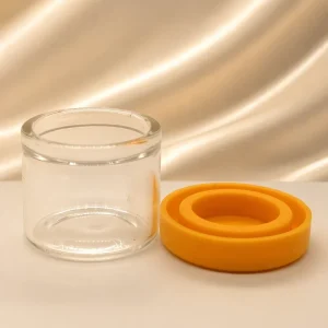 HEMPACKA Child Resistant Silicone Cap Glass Packaging Concentrates Glass Jar Custom