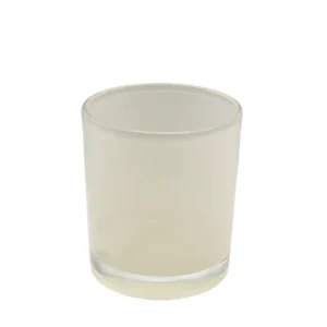 HONGYU Luxury Glossy 8oz Votive Transparent Ivory Cylinder Glass Candle Jar Custom Logo Embossed Scented Candles Christmas Home