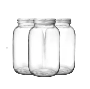 Half Gallon Glass Mason Jar 64 oz Wide Mouth Canning Glass Can for Fermenting Food Storage with Airtight Lid in Kitchen