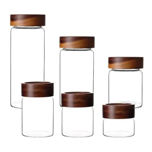 Hand Blown Borosilicate Glass Food Storage Jar with Airtight Screw Lid