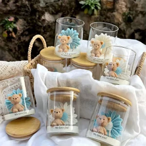 Hand-Poured Soy Wax Scented Candles in Glass Jars with Wooden Lids
