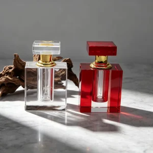 Handmade 3ml 6ml 12ml Clear and Red K9 Crystal Essential Oil Bottles