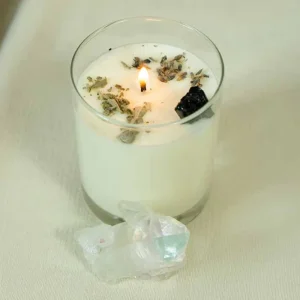 Handmade Flower Scented Candle in Crystal Glass Jar