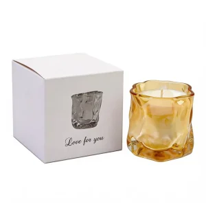 Handmade Non-Toxic Personalized Soy Wax Candle in Private Label Glass Jar