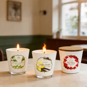 Handmade Scented Soy Candle in Glass Jar for Home Decoration Weddings Holiday Indoor Use