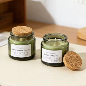 Handmade Soy Wax 85g 3 oz Aromatherapy Candle with Wood Lid Glass Jar Floral Winter Fresh Scent