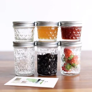 Haonai Wide Mouth Glass Mason Jar glass Jar with Metal Lid glass Storage Jar
