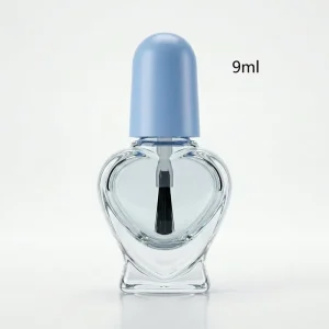 Heart Shape 9ml Gel Polish Bottle Clear Empty Custom Bottle with Brush and Cap OEM ODM