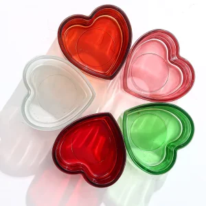 Heart-Shaped Iridescent Glass Candle Jar for Home, Party & Wedding Decor
