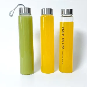 Heat-Resistant Thick Glass Fruit Juice Drinking Bottle, Dishwasher and Fridge Safe