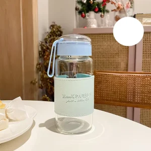 Heat-Resistant Thickened Portable Glass Tea Cup for Office Use