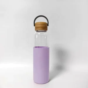 Heat-Resistant Travel Glass Water Bottle Gym Tumbler with Silicone Sleeve for Hot and Cold Beverages