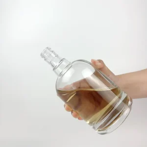 Heavy Base Big Belly Glass Liquor Bottle with Guala Cap Bottle