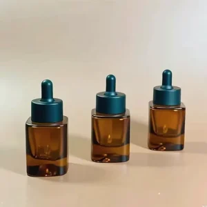 Heavy Bottom Amber Clear Glass Hair Oil Dropper Bottle 30ml with Black Dropper