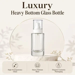 Heavy Bottom Transparent Empty Glass Cosmetic Bottle and Jar