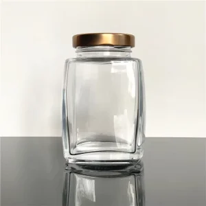 Heavy Square Glass Jar With Lid 12 Oz Mason Jar for Pickles and Kitchen Storage Spice Jar with Lid