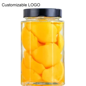 Hexagonal Clear Glass Honey Jar Mini Hot Sauce Bottle for Cookies and Salads with Hermetic Lid