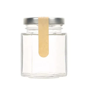 Hexagonal Glass Honey Jam Storage Jar with Tinplate Lid