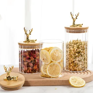 High Borosilicate Airtight Clear Glass Food Storage Jar with Lid