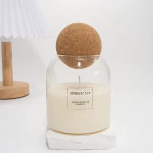High Borosilicate Aromatherapy Candle Jar with Cork Lid, 500ml