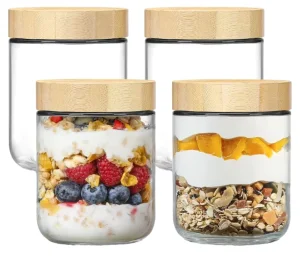 High Borosilicate Food Grade Glass Jars Lids Modern Design for Kitchen Camping Snacks Dried Fruits Miscellaneous Food Packing
