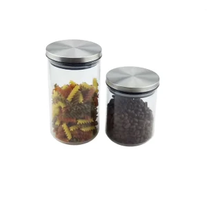 High Borosilicate Glass Canning Jar with Metal Lid for Condiment, Candy and Sugar Storage